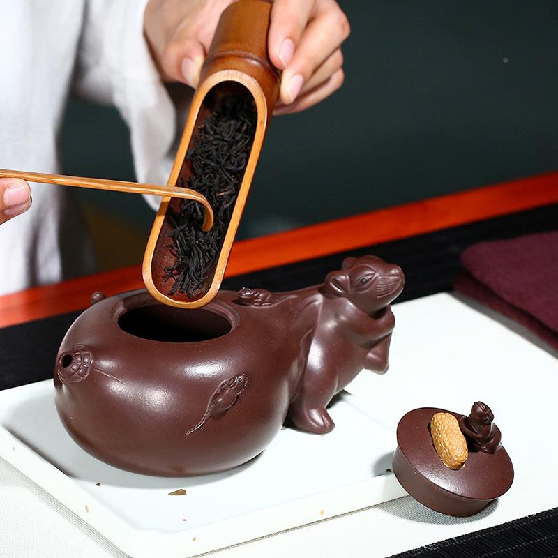 宜子兴380名家原矿紫砂工壶全手五登科茶壶工师制作生肖老鼠茶艺