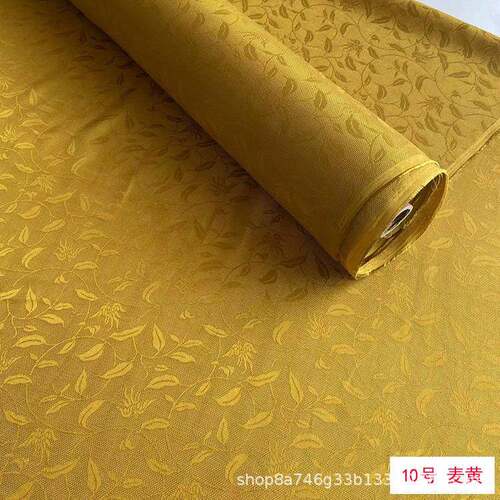鸟衔花枝夏季全孔真丝花罗料透气蚕丝定高丝小绸衫面432汉服布料