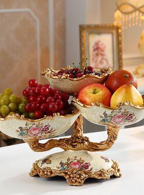 DD101824干多果盘式果盘分格欧层摆水果盘创意装饰件家用客厅茶几