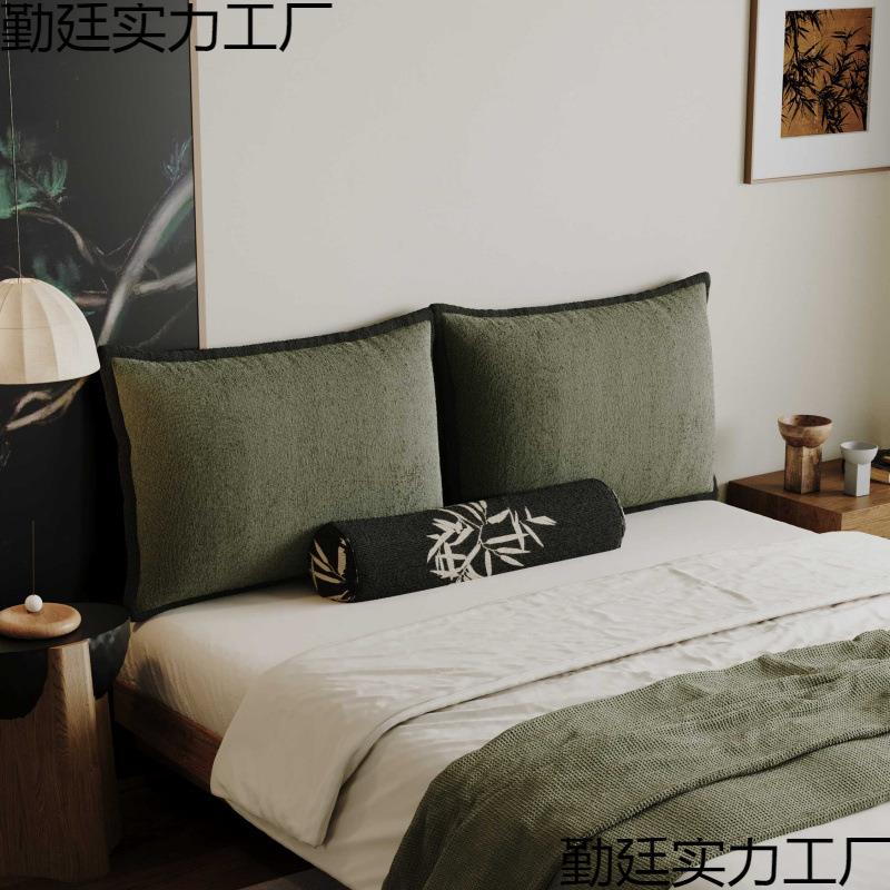 H1W72X新中式羽绒床41695头枕民F宿无床可头靠垫靠软包拆洗榻榻米