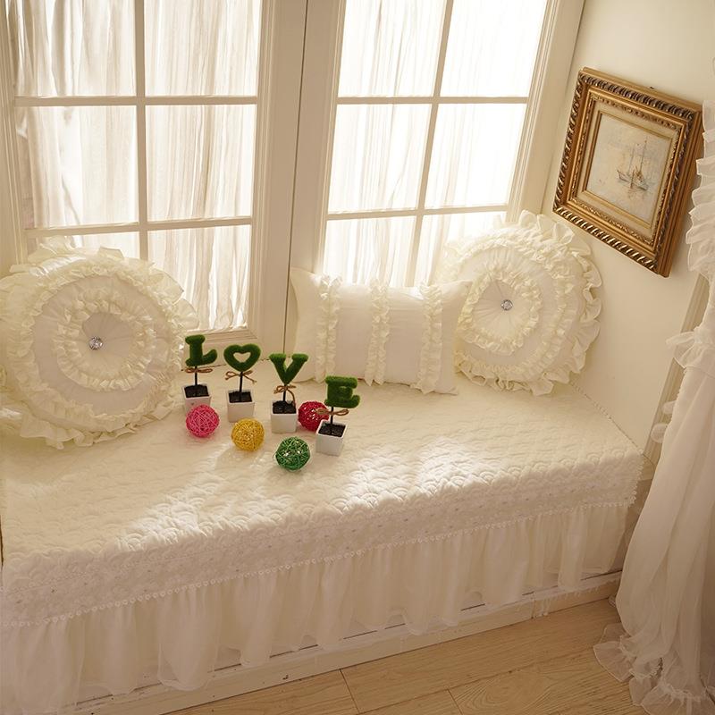 梦连加飘窗垫窗台垫坐好垫连沙发垫蕾丝飘窗厚榻JK-54863榻米阳台