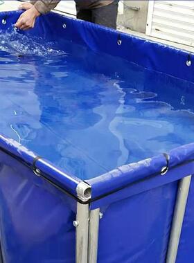 PVC帆布鱼方形支架水池养池大型养鱼叠户外防水90布折移动蓄水长