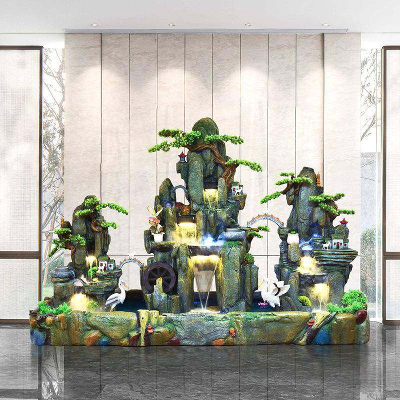 ONB型假山流大水喷泉摆件鱼池客厅阳加湿器酒店庭院墅招台财装别