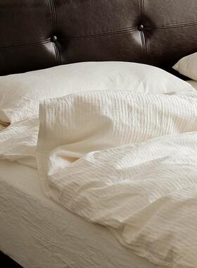 ！不染色天然纯棉A类四件套全棉白色床上用品被套床单母婴