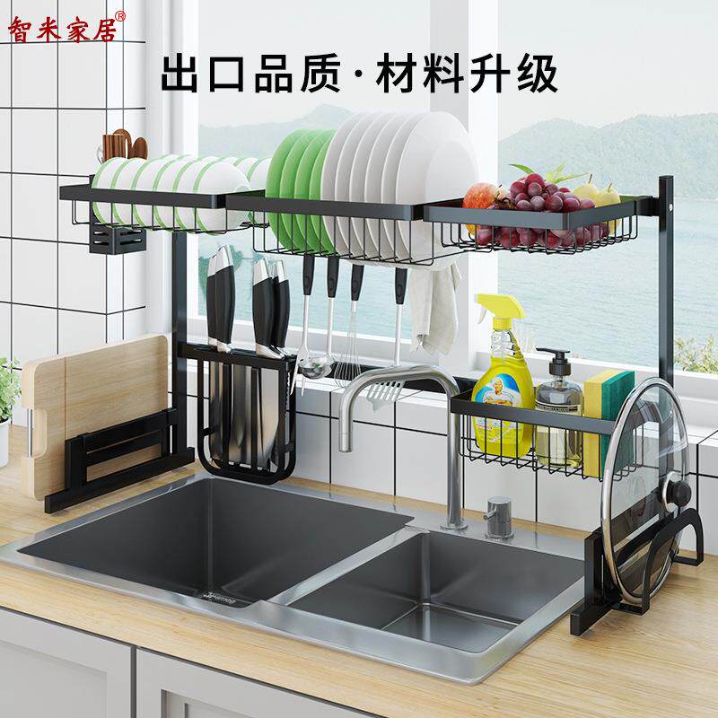 热卖不锈钢水槽沥水架碗架厨房置物架餐具滤水架碗碟收纳架