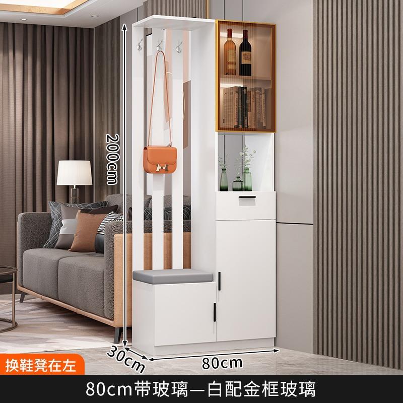 玄门关柜鞋柜一体进客厅现代实简约置物可挂衣轻02奢木屏风客厅隔