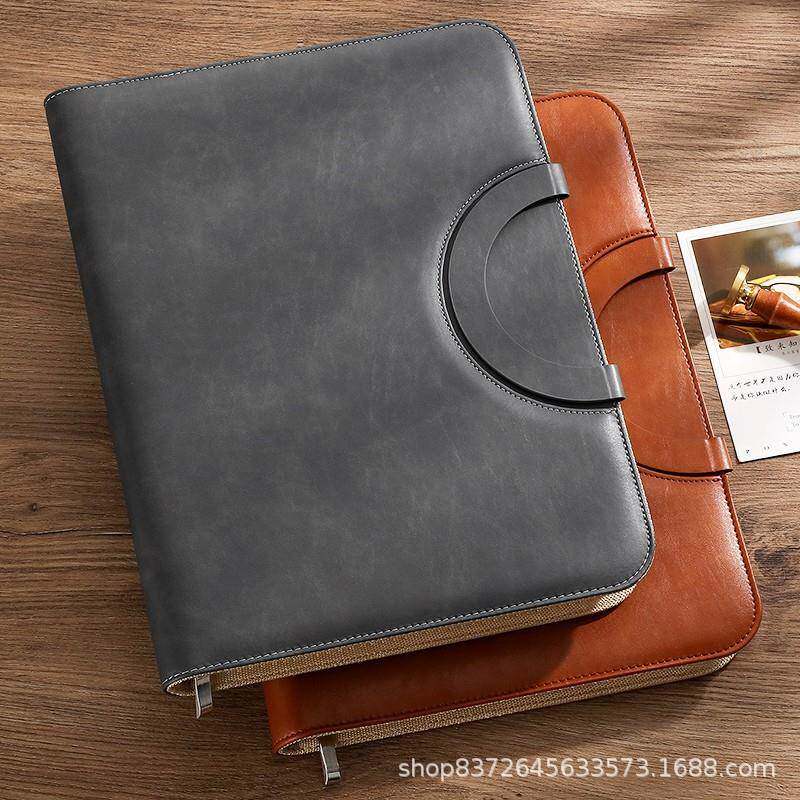 A4文件夹量房文本多功帐能资料A4夹办公提手收纳拉链手式公夹包