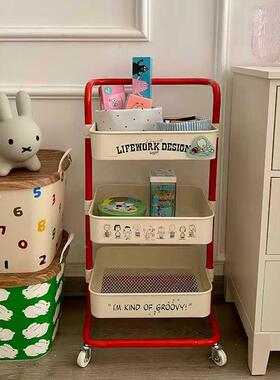 推车置物架家用厨房小卧室头落地书婴lium-021儿可移动多层零食架