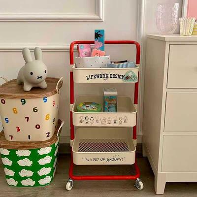 推车置物架家用厨房小卧室头落地书婴lium-021儿可移动多层零食架