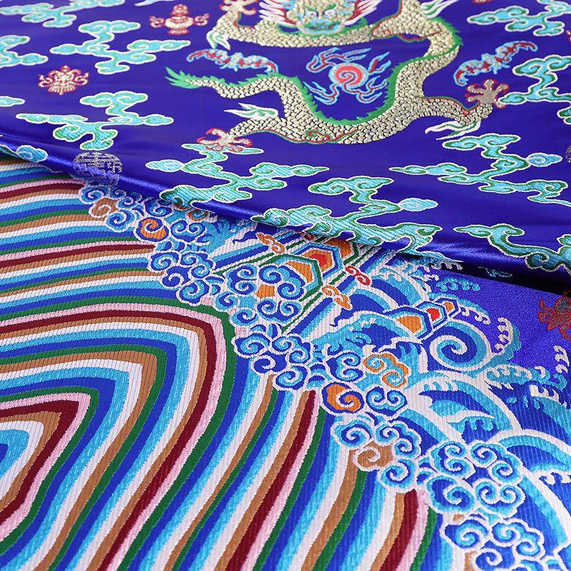 3.2米位大龙龙袍锦缎布料提花袍XEJ布中国定风织旗面料唐装布料