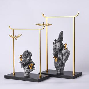 新柜中式创意湖石假山居装饰摆件样板房客厅家书SD2230房电视玄关