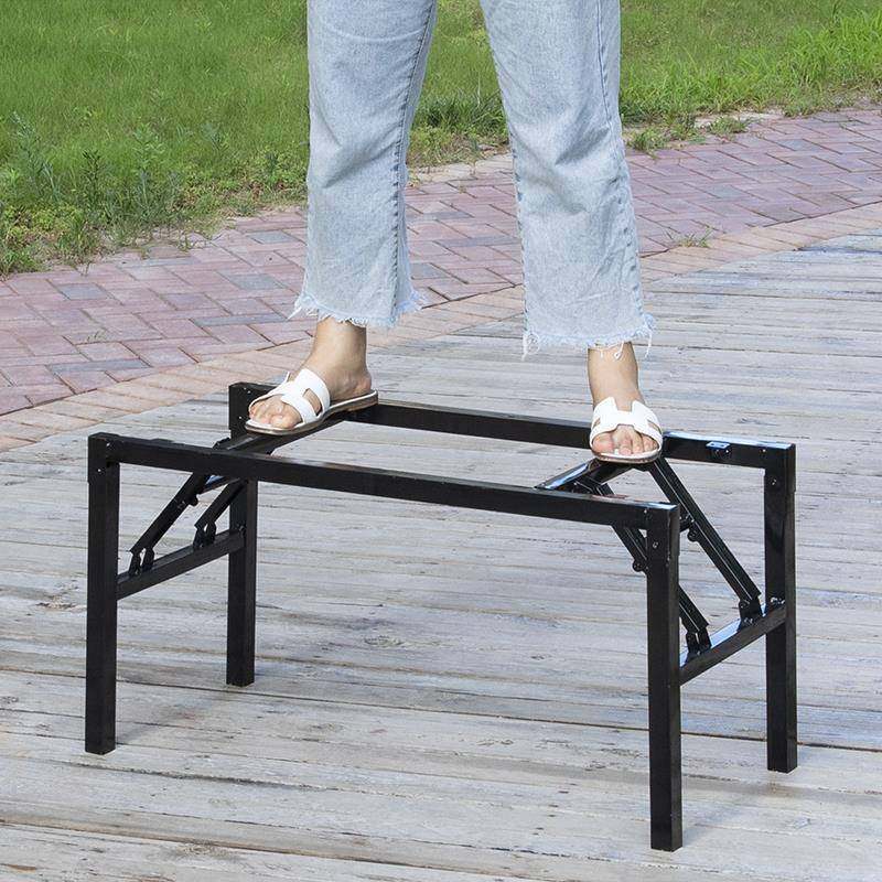 #长方形架子架折叠桌脚桌腿支铁矮腿ZT-THT-0桌桌子架金折叠架属