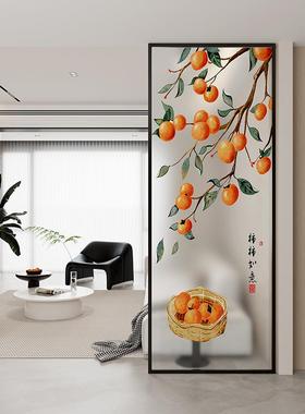 现代遮简约艺术璃风画隔断客厅墙洗手台玄屏关玻柜入94066户门挡