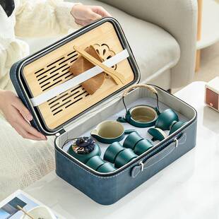 旅行携茶提梁壶套具套一整套夫茶杯户外功便式泡茶装壶赠送商务礼