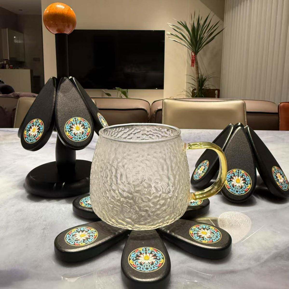 一棵树隔热垫意实木餐诞垫创隔防烫垫家用餐台碗垫杯垫847圣树热