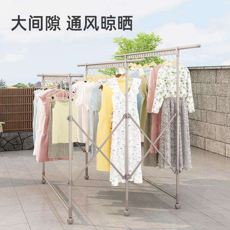子户外晾衣架升地折叠晾衣服架可降落0388-10L晒被架阳台室外晒衣