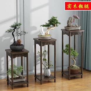 花花架置物架客厅电视柜旁实木无品牌/新式楠竹雕花台古家庭中室