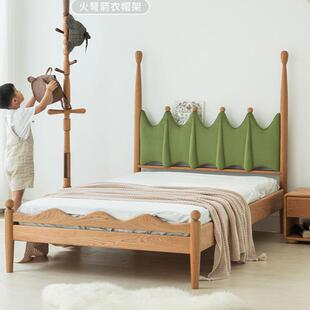 全实木北美樱桃木卡通儿童床北欧轻奢型青少年卧室极简式单双人床