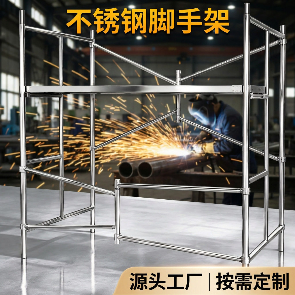 多功能折叠不锈钢移动脚手架201防滑踏面装修架子304不锈钢脚手架