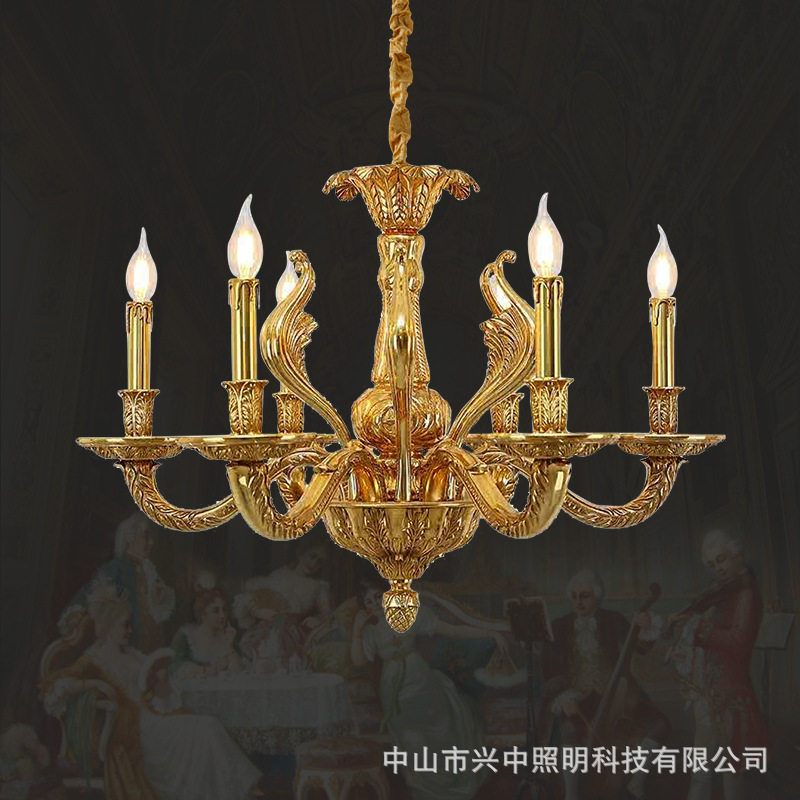 法苑法式吊灯全铜别墅复式客厅灯创意大气楼梯灯欧式奢华门厅灯