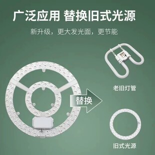 圆形led灯盘替换吸顶灯灯芯磁吸节能72w三色卧室客厅吊扇灯