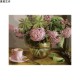 数字油画diy手绘填充欧式 粉色绣球花卉解闷手工填色油彩丙烯画画