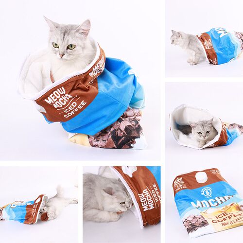 秋冬猫睡袋保暖猫窝半封闭式宠物窝猫屋深度睡眠猫咪垫子响纸发声