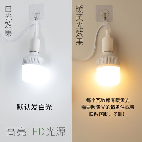 家用LED简易灯泡带线插头灯超亮E27悬挂式节能灯小灯泡带线加开关