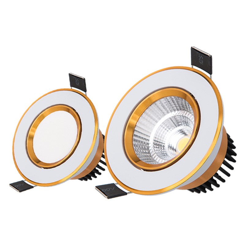 黑色LED筒灯75mm孔北欧轻奢COB射灯天花灯嵌入式孔灯家用客厅金色