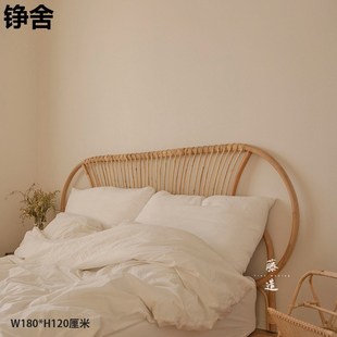 床民宿藤条靠背藤编北欧落地酒店装饰法式单独床头板背板