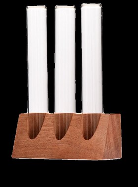 CHONG翀 实木花器 花插小摆件水培玻璃管插花瓶茶室餐桌百搭