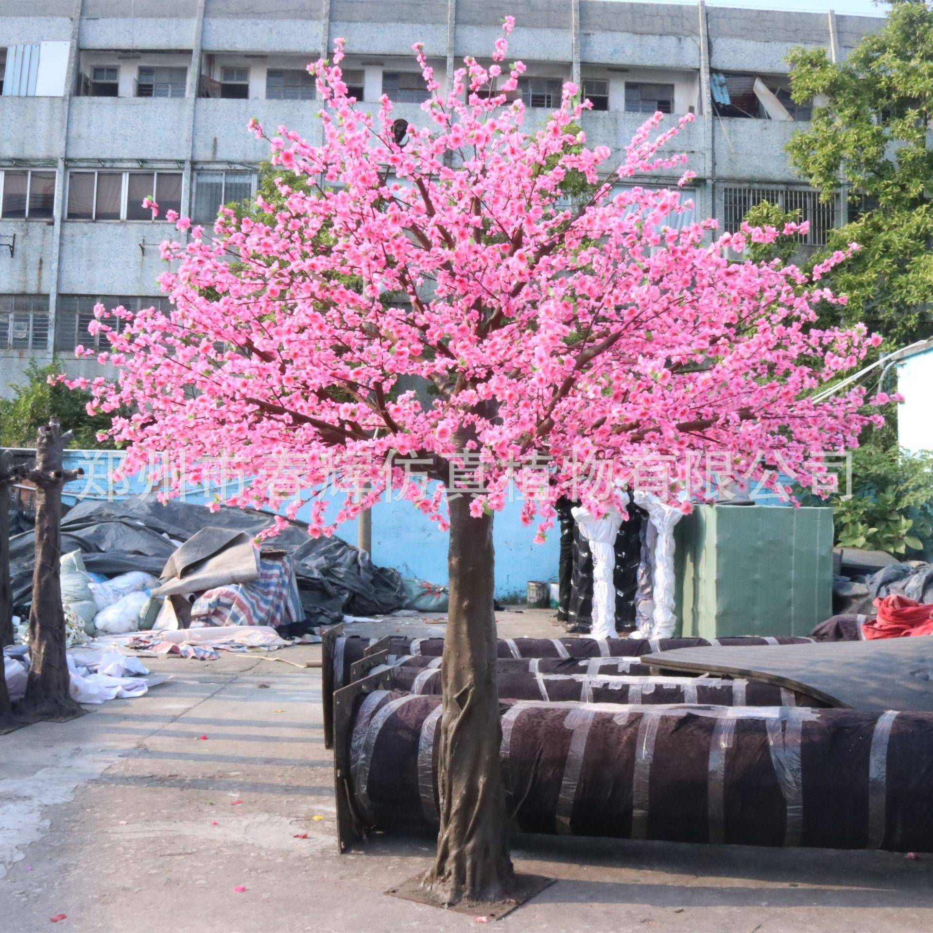 仿真桃花树商场装饰仿真盆栽红桃花树仿真大型植物假树仿真树
