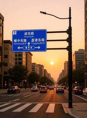 销售交通八角杆件标识牌单悬臂双F杆综合杆柱高强反光