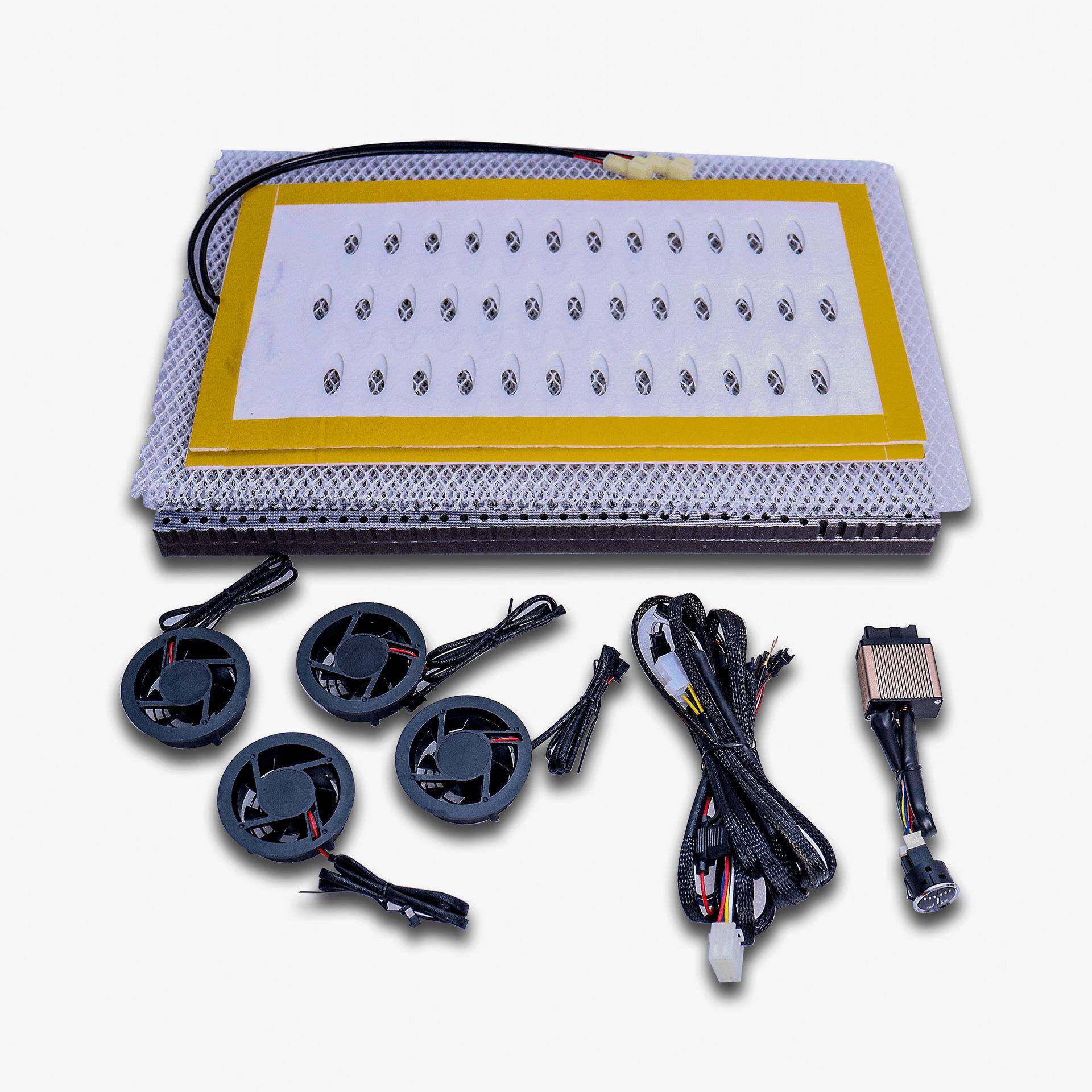 汽车座椅通风加热改装航空座椅小圆风机加热片圆形三按键通风加热