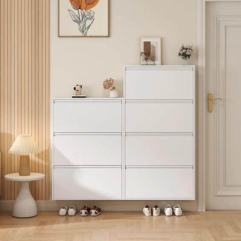 超薄钢制家用入户门口走廊翻斗鞋柜12cm极窄楼道防尘进门靠墙鞋架