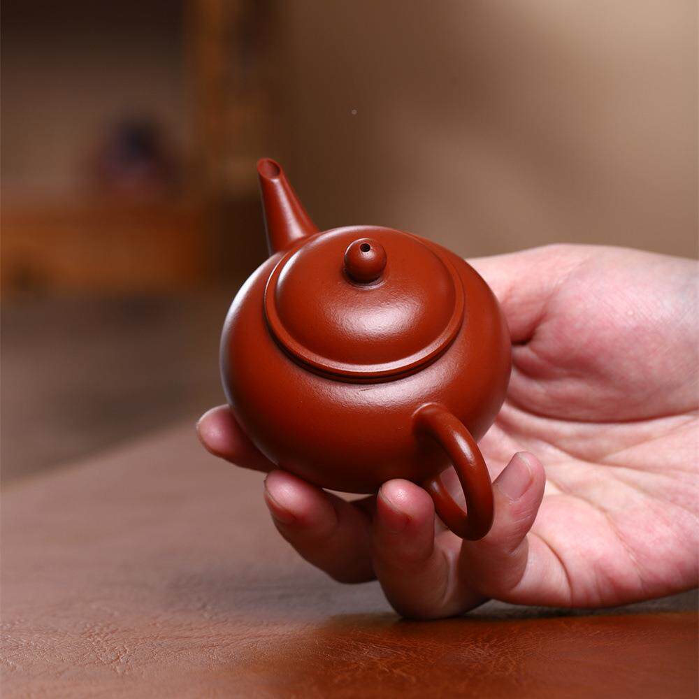 小品兴紫砂壶袍全纯手茶工原矿大红朱泥宜兴紫砂水宜平壶家用功夫