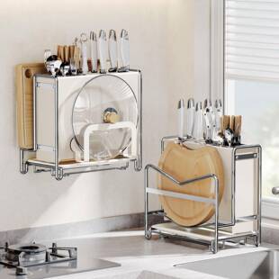 厨房用品多功能架置笼刀架物架家用砧板筷子菜板一体刀刀具收纳架