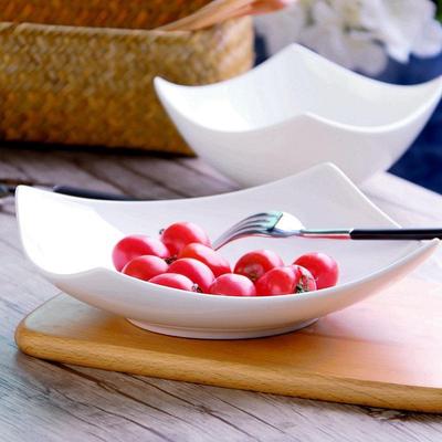 酒店餐具深意瓷盘子纯白色菜盘CXB陶瓷盘盘家用方盘汤骨瓷菜碟创