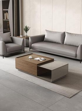 办公室小型约现简代区会客公司贵宾ZG-78618接待洽谈人位茶几沙三