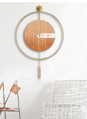 客厅钟表家用挂lwb13131钟现代墙挂免打孔客音摇摆简静厅约大气挂