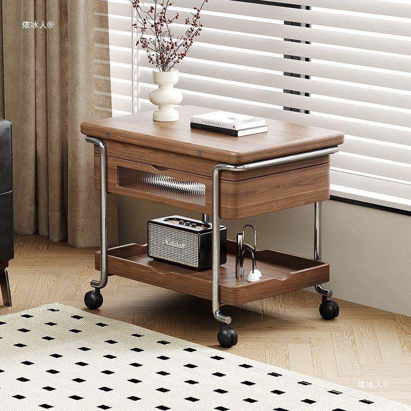 中动古小推车客厅可移动依冰人&reg;折茶叠带升轮可移小推桌降几边几