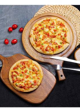 跨家境日实披萨盘木质托盘寿司圆形用面包TB-64151板西木餐牛排板