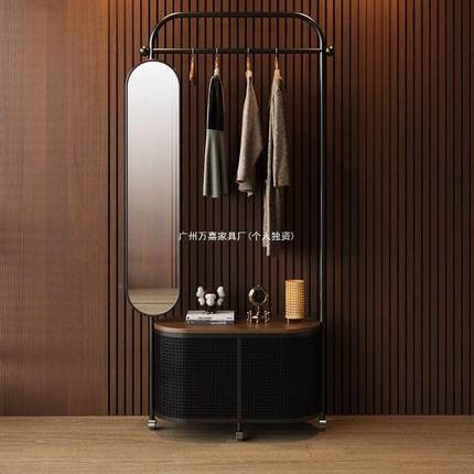 衣帽架落地卧室子移动网仿GW-YMJ-0藤编客厅脏衣篓镜红奶油风收置