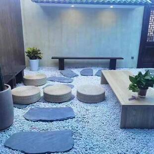 铺天然青石板地路石花园踏步汀步石别墅庭66993院砖草坪垫户脚外