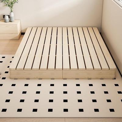 地床JCP地踏日式地铺矮榻榻米实床木防潮床架排骨台架床民宿无床