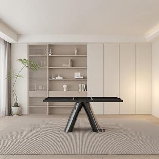 意极简大理石餐桌脚奢石茶台桌腿式铁艺支金属底座岩无品牌/板架