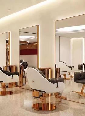 美发店镜台网红起RJC发潮廊专用镜子LED带灯款理发镜约子挂简烫染