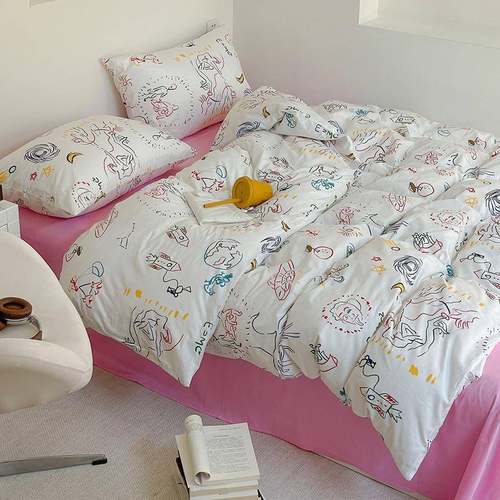 棉床笠单DF绣件席梦床垫保护思套全棉刺2025新款纯卡通宿舍儿童床