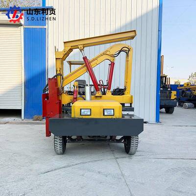 波形混护凝土打拔钻栏一体机高速公路打桩机防汛小四打桩轮QCH设