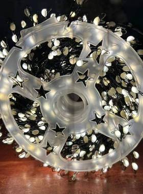 LED圣诞绿线鞭炮灯黑色蜈蚣铜线鞭炮灯串室外庭院装饰灯圣诞彩灯